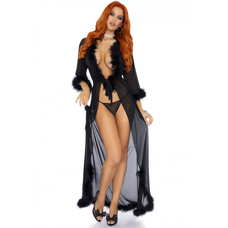 Vestaglia nera lunga Francesca