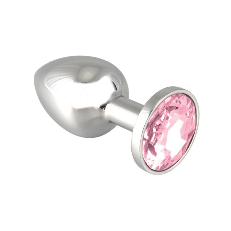 Butt plug grande 73 mm con cristallo rosa