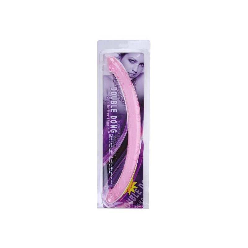 Doppio dildo trasparente da 44cm