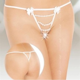 Perizoma bianco con perle