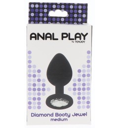 Plug nero medium con gioiello