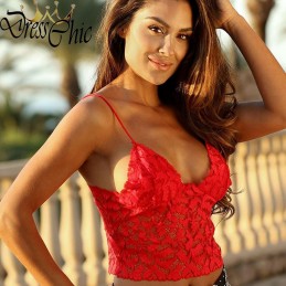 Bralette rossa in pizzo