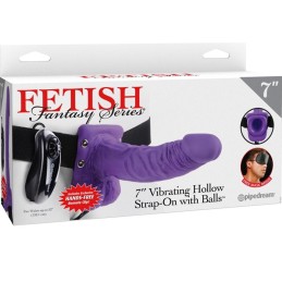Strap-on vibrante con palle 17.8 cm