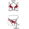 Reggiseno a rose e slip senza cavallo