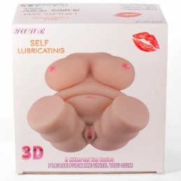Masturbatore maschile 3D con vagina e ano