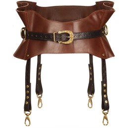 Cintura con bretelle in vera pelle