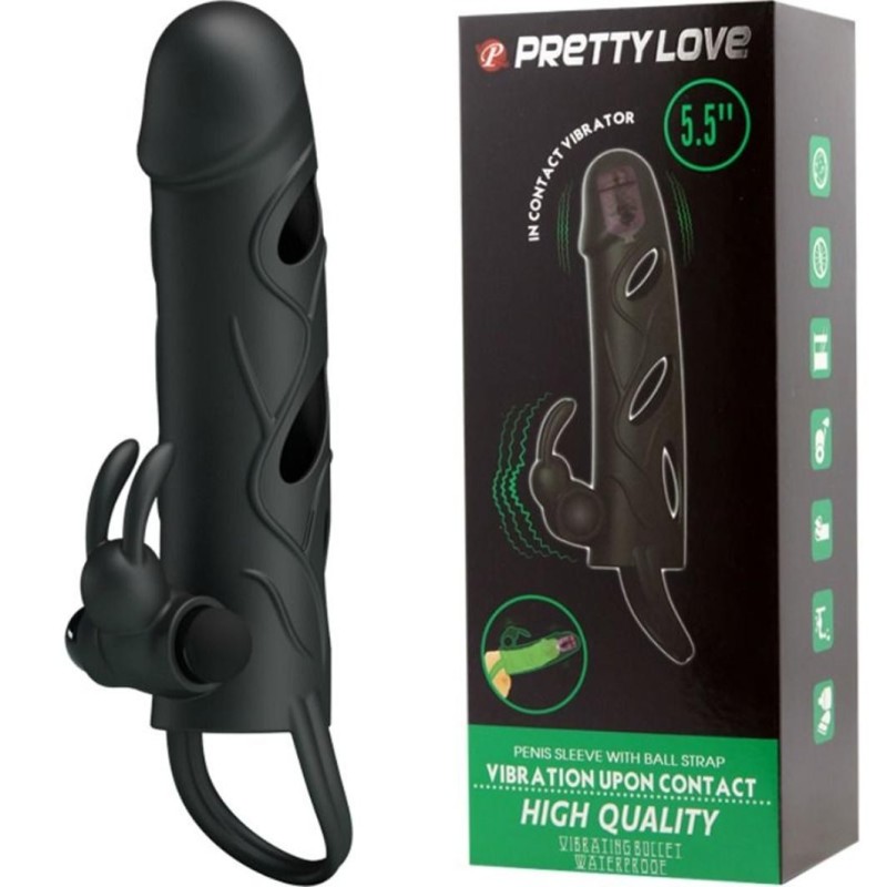 Guaina fallica vibrante con stimolatore clitoride