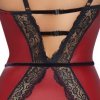 Body rosso con pizzo nero e reggicalze sexy