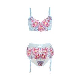 La Boutique del Piacere|SET REGGISENO E GIARRETTIERA RICAMATI A FIORI ROSA44,00 €Completini intimi sexy