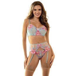 La Boutique del Piacere|SET REGGISENO E GIARRETTIERA RICAMATI A FIORI ROSA44,00 €Completini intimi sexy