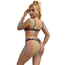 La Boutique del Piacere|Completo a rete arcobaleno a maniche lunghe, 2 pezzi, taglia unica20,00 €Completini intimi sexy