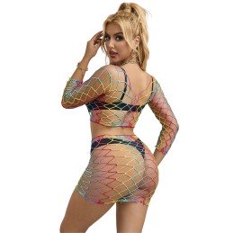 La Boutique del Piacere|Completo a rete arcobaleno a maniche lunghe, 2 pezzi, taglia unica20,00 €Completini intimi sexy