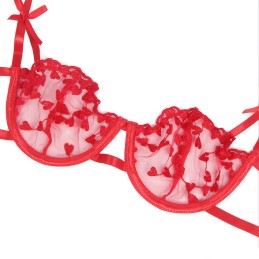 La Boutique del Piacere|regiseno + perizoma + giariettiera stampa cuora rosso33,00 €Completini intimi sexy