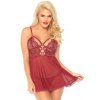 La Boutique del Piacere|Babydoll e mutandine in pizzo trasparente rosso35,25 €Babydoll e chemises