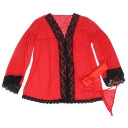 La Boutique del Piacere|Vestaglia in tessuto trasparente con dettagli in pizzo rosso33,00 €Vestaglie sexy